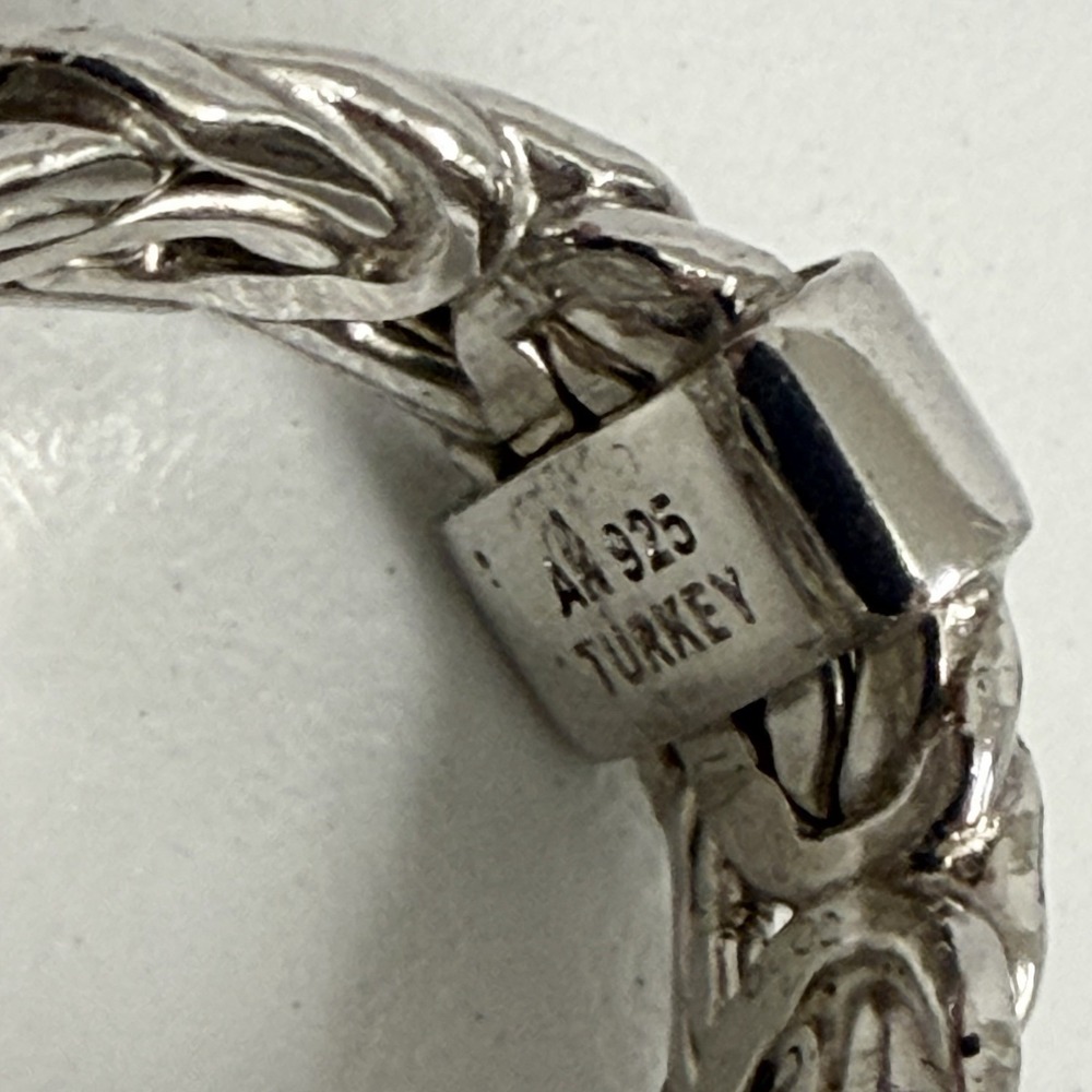 AK Atasay Kuyumculuk Sterling Silver Chain Band Ring Weighs 5 Grams Size 7 3/4 - Picture 9 of 11